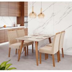 Conjunto Sala de Jantar com Mesa 130cm e 4 Cadeiras Paola - Cimol