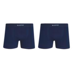 Kit 2 Cuecas Lupo Boxer Micromodal Sem Costura 00661-001, Azul marinho