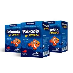 Kit 3 Peixonix Ômega 3 Mastigável Cereja 60 Caps Maxinutri