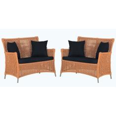 2 Sofás área Externa Igapó Alumínio Fendi Corda Náutica E12 Terra Cota