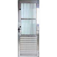 Porta De Alumínio Social Postigo Esquerda Brilhante