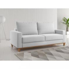 Sofá 3 Lugares Linho 180cm Vicente Viero Móveis, Gelo