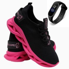 Tênis Feminino Esportivo Caminhada Academia Corrida Dia a Dia + Relógio-Feminino