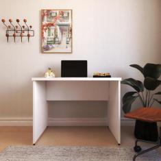 Escrivaninha Mesa Escritório 100cmx60cm 100cm Branco - Bramov Móveis