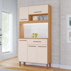 Armário de Cozinha Verona 100 MDF 5 Portas e 1 Gaveta - MH Móveis, Fre