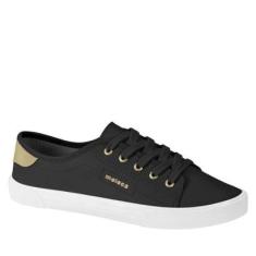 Tênis Sapatênis Casual Feminino Confortável Moleca 5296.561 - Branco Dourado - 34-Feminino