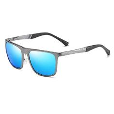 Óculos Aofly AF8221 óculos de sol masculino polarizado, óculos de sol de alumínio e magnésio, masculino, polarizado, quadrado 2021, para dirigir e pescar (Azul)