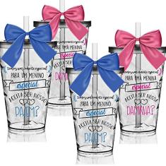 4 Copos Lembrancinha Twister Pajem e Daminha