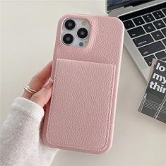 Carteira flip de couro de luxo capa para cartão para iPhone 14 Pro Max 11 12 13 Mini XR X XS 8 7 Plus SE Photo Slot Stand Cover, rosa, para iPhone 14 Plus