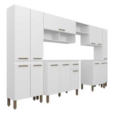 Cozinha Modulada 7 Peças 14 Portas Tieli Branco - Móveis Arapongas