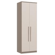 Guarda Roupa Modulado 2 Portas 2 Gavetas Elegance Móveis Castro - Níquel/Blanc/Bouclé