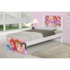 Cama Solteiro Adesivada Princesinhas