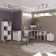 Conjunto De Mesa Com Armário De Escritório, Estante E Gavetei