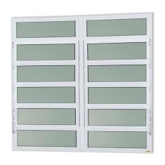 Janela de Alumínio Basculante 2 Seções 120x150cm Vidro Mini Boreal Eli