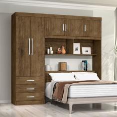 Guarda-Roupa Casal Modulado Cancun 5 Portas 3 Gavetas Jequitibá/Avelã - J&a Móveis