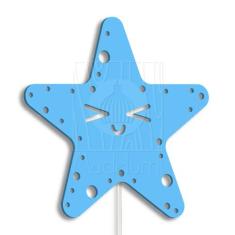 Luminária Abajur Parede Estrela B Madeira G9 30cm Decoração - Madelumi