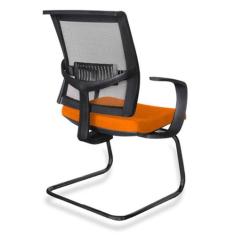 Cadeira Diretor com encosto Tela Mesh Linha Net Design Laranja - Desig