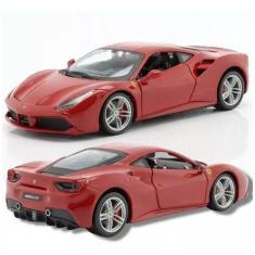 Coleção Miniatura De Ferro Ferrari 488 GTB 18cm 1:24 Burago