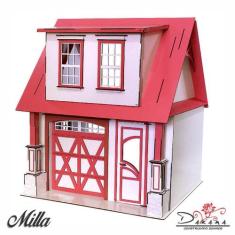 Casa Bonecas Escala Barbie Com Garagem Milla Rubrum Darama - Indústria
