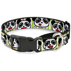 Buckle-Down Coleira para cachorro Martingale - repetição de urso panda - 2,5 cm de largura - serve para pescoço de 38 a 66 cm - Grande