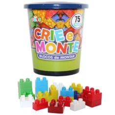 Blocos De Montar Crie E Monte - 75 Peças