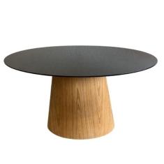 Mesa de Jantar Cone Oval 160x90cm Tampo Base Madeira Preto