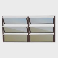 Janela de Alumínio Basculante 2 Seções 60x200cm Vidro Espelhado Plus Brimak