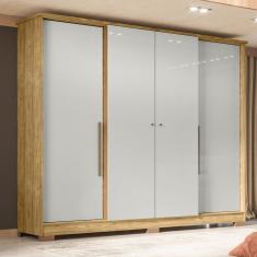 Guarda Roupa Casal 4 Portas 2 Gavetas Mônaco Espresso Móveis Marrocos/off White