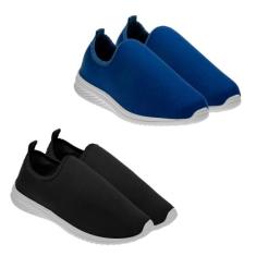 Tenis Calce Facil Liso Leve Macio KIT 2 Pares Mesma Numeração - Beto C