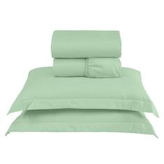 Jogo de Lençol King 4 Peças Percal 300 Fios Charme com Aba Americana -