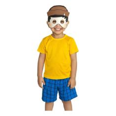 Fantasia Roupa Infantil Chico Bento Com Máscara - SGB MODAS, Chico ben