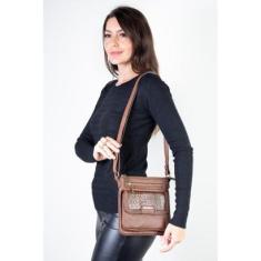 Bolsa pequena transversal em couro liso Emma-Feminino