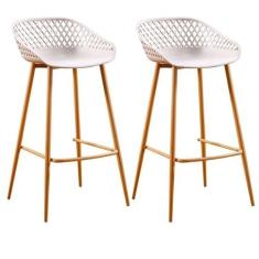 Conjunto com 2 Banquetas Alta com Encosto e Apoio para Pés Clarice - R