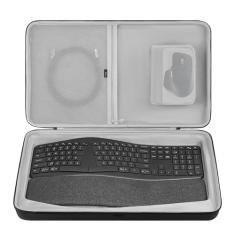 GEEKRIA Geekria Hard Shell Travel Carrying Keyboard Case, Compatível Com Logitech Ergo K860 Wireless Ergonomic Keyboard, Ergo K860 E Mx Master 3S Mouse Case Combo (Cinza Escuro)