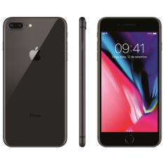 iPhone 8 Apple Plus com 64GB, Tela Retina HD de 5,5”, iOS 12, Dupla Câmera Traseira, Resistente à Água, Wi-Fi, 4G LTE e NFC – Cinza-Espacial