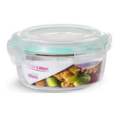 Pote Vidro Hermético 4 Travas Redondo 620ml Marmita