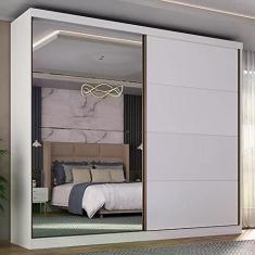 Guarda Roupa Casal 2 Portas com Espelho Star Mambel Branco