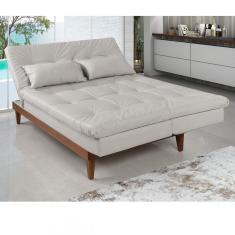 Sofá Cama 3 Lugares Versátil Madero Império Estofados Gelo