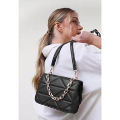 Bolsas Femininas Transversal Bordada Com Alça De Corrente-Feminino