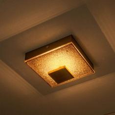 Plafon Kyara OURO Led 6w C/ Cristais  Quadrado 16cm St1773 - Starlux