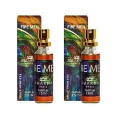 Kit 02 Perfume Masculino Fire Men Amakha Paris 15Ml Bolso
