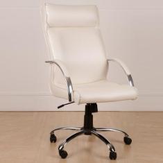 Cadeira Giratória Escritório Havana Presidente Branco Relax Base Croma