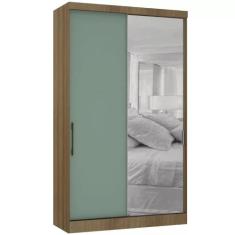 Guarda Roupa Modulado 134,50cm 2 Portas de Correr com Espelho Paris Lu