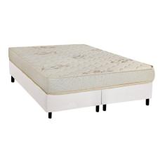 Cama Box Queen: Colchão Espuma D33 Luckspuma Supreme Floral + Base Crc Courano White(158X198)