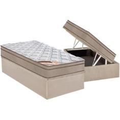 Cama Box Baú Solteiro: Colchão Molas Pocket Ensacadas Castor Revolutio