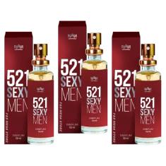 Kit 3 Perfume Masculino 521 Sexy Men Amakha Paris 15ml Bolso