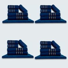 Jogo De Toalhas 24 Ps Coleo Montreal 100% Algodo Azul - Toalhas Beka