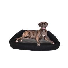 Cama Para Cachorro Grande 100x87 Cm - ESCOLHA A COR - 100% Lavável e Resistente - Pet Querido (PRETO + CINZA)