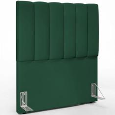 Cabeceira Cama Box Solteiro 100 cm Dália W01 Suede Verde Musgo - Lyam 
