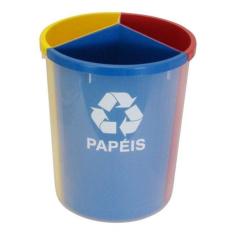 Lixeira Mix 25 Litros Coleta Seletiva Com 3 Divisões